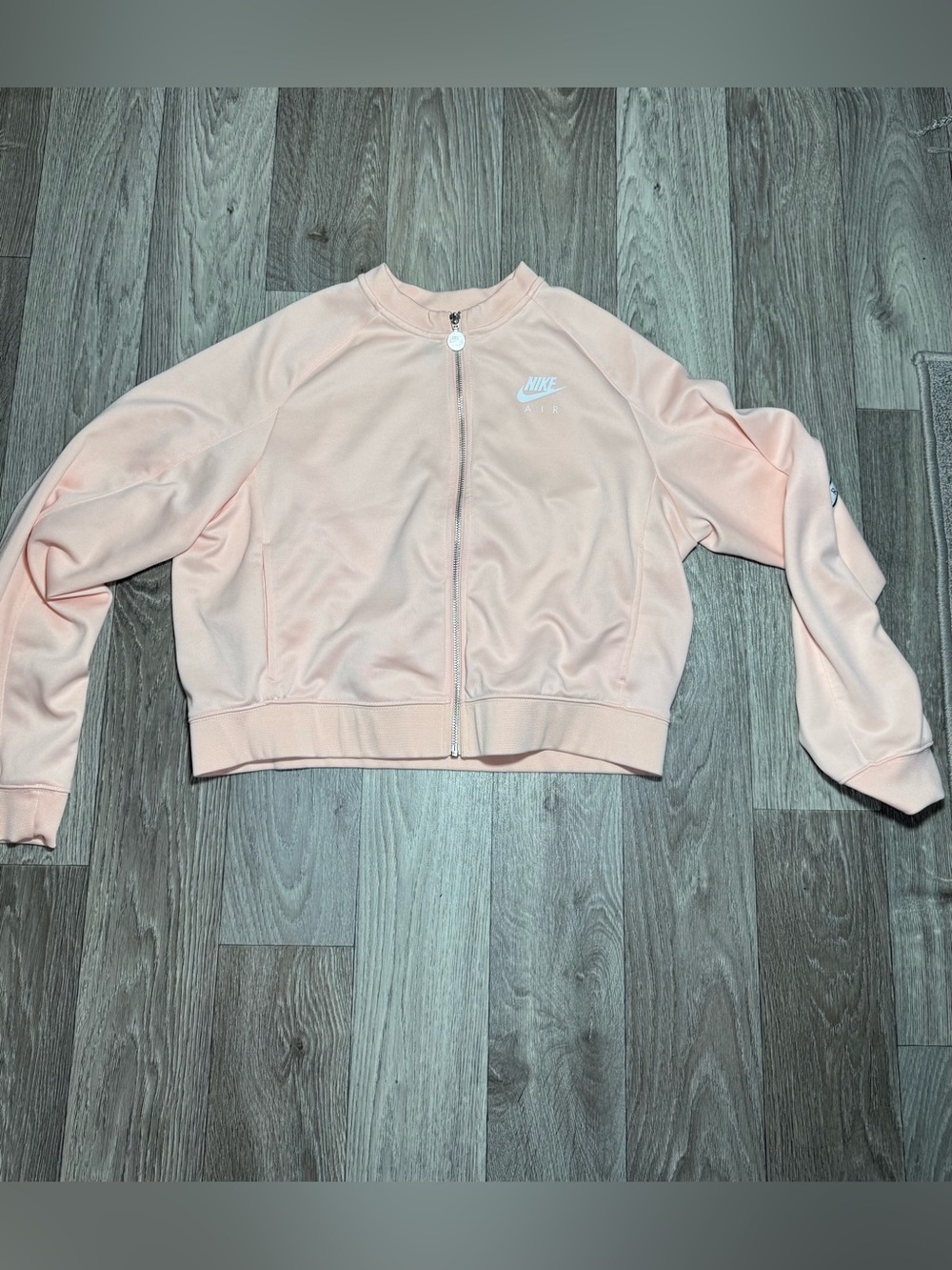 Nike Cropped Track Jacket Pink Full Zip Sports Size Large